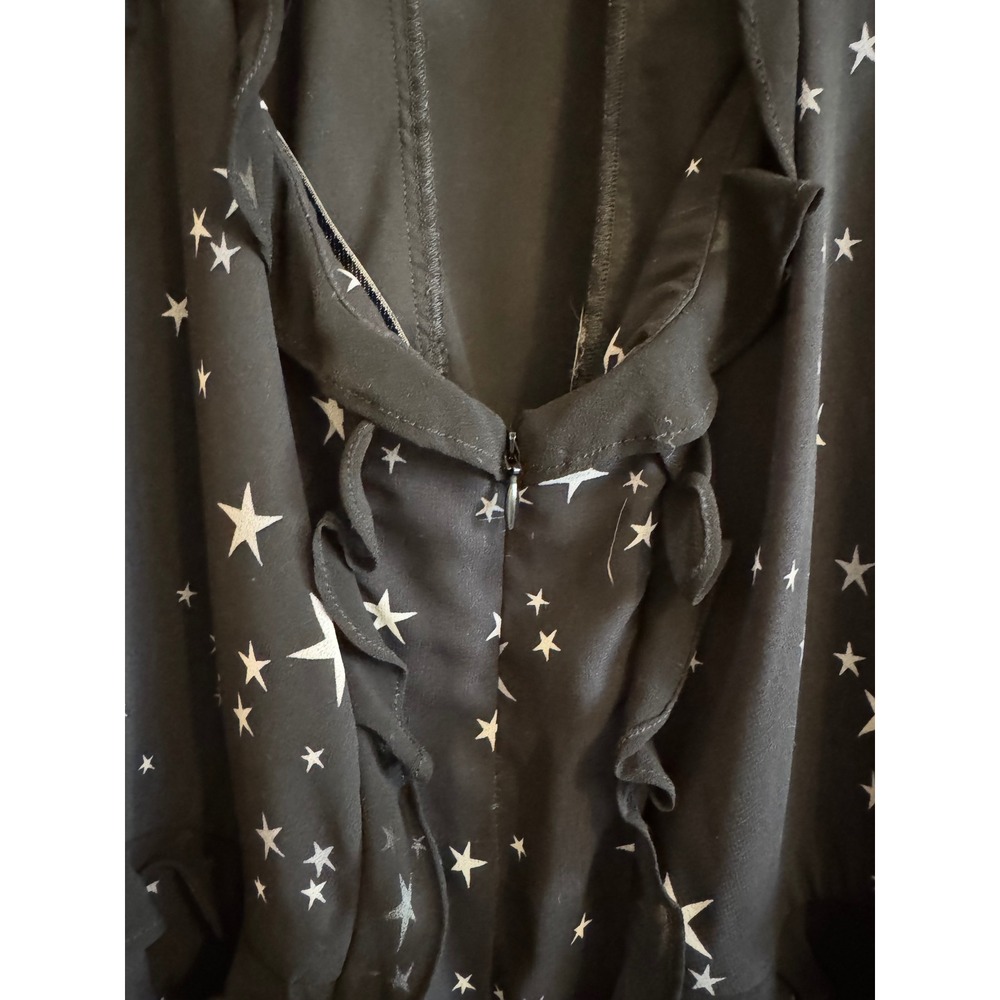 Fame Partners Long Sleeve Star Polk Dot Ruffle Low Back Mini Dress Size 2 - Picture 15 of 16